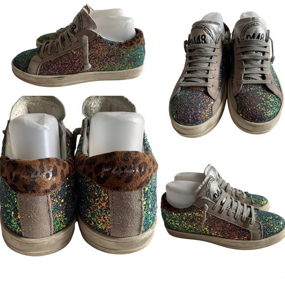 ❌SOLD❌P448 John Iridescent Glitter Low Top Sneakers Womens ✨RARE FIND✨ US 7. - Picture 5 of 16